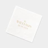 Einfaches Hochzeitdatum und Name Servietten Mit Folie (Links)