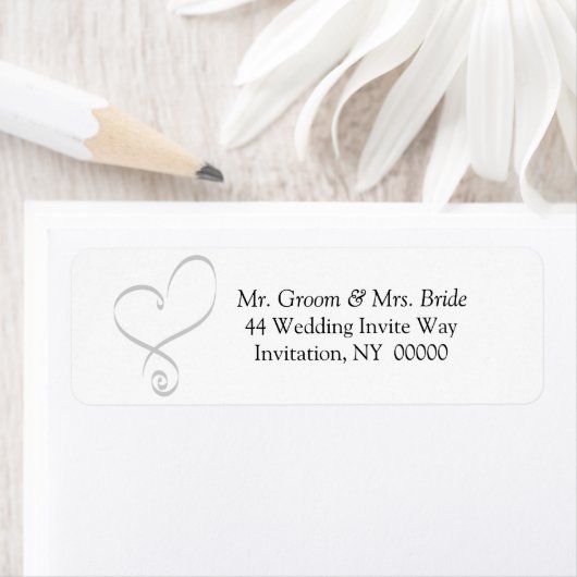 Einfaches Hochzeitherz lädt Rücksendeadressen-Aufk (Insitu)