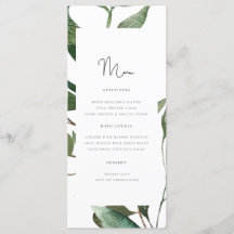 Einfaches Hochzeitmenü für Foliage Monogram