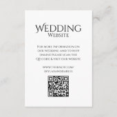 Einfaches Hochzeitmongramm Klassischer Minimal QR  Begleitkarte (Rückseite)