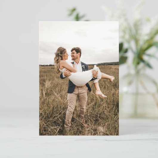 Einfaches Hochzeitmongramm Klassischer Minimal QR Begleitkarte (Stehend Vorderseite)