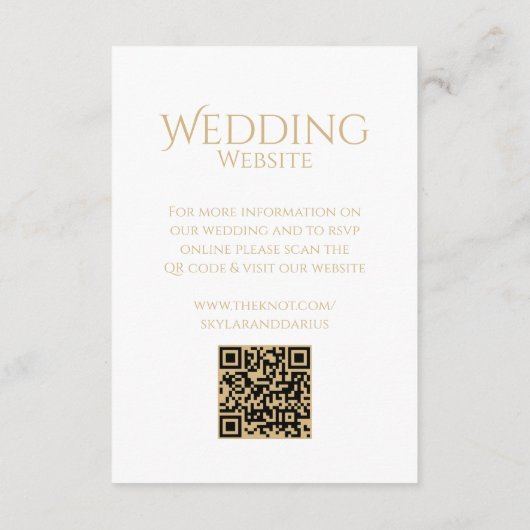 Einfaches Hochzeitmongramm Klassischer Minimal QR Begleitkarte (Rückseite)