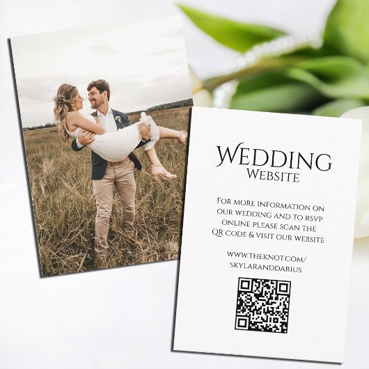 Einfaches Hochzeitmongramm Klassischer Minimal QR  Begleitkarte