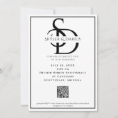 Einfaches Hochzeitmongramm Klassischer Minimal QR  Einladung (Vorderseite)