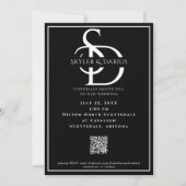 Einfaches Hochzeitmongramm Klassischer Minimal QR  Einladung (Vorderseite)