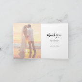 Einfaches Hochzeits-Foto danken Ihnen zu kardieren Dankeskarte (Innenseite)