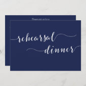 Einfaches Hochzeitsfest in Navy - Blue - Probe - E Einladung (Vorne/Hinten)