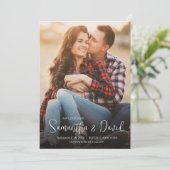 Einfaches Hochzeitsfoto Save the Date (Stehend Vorderseite)