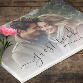 Einfaches Hochzeitskript-Foto Gästebuch