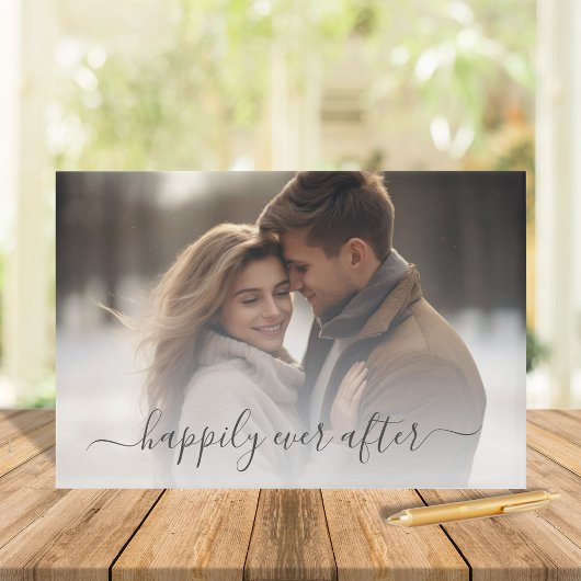 Einfaches Hochzeitskript-Foto Gästebuch