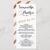 Einfaches Hochzeitsmenü der Rose Goldfolie Menükarte (Vorne/Hinten)