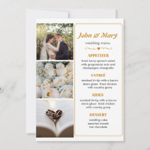 Einfaches Hochzeitsmenü mit Bildern Einladung