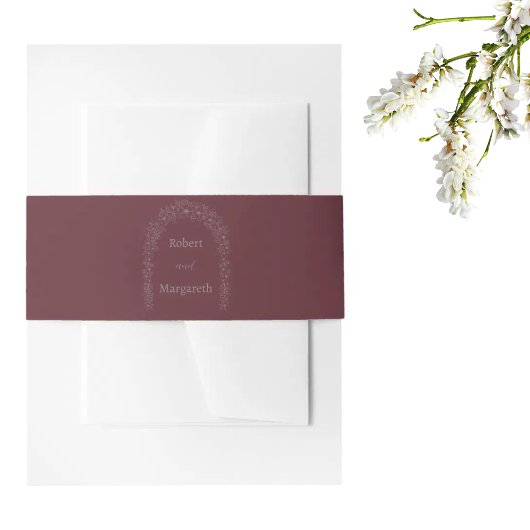 Einfaches Hochzeitsportal in Roter Flora Einladungsbanderole