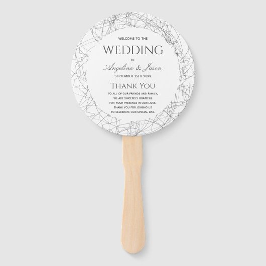 Einfaches Hochzeitsprogramm Fächer (Vorderseite)