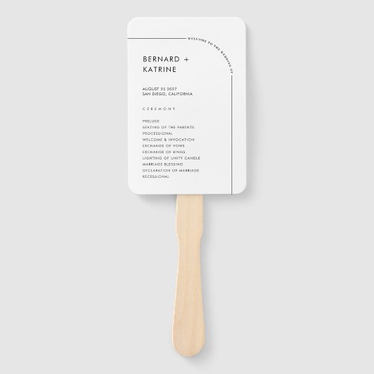 Einfaches Hochzeitsprogramm Fächer (Vorderseite)