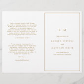 Einfaches Hochzeitsprogramm für antikes Gold Monog (Vorderseite)