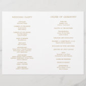 Einfaches Hochzeitsprogramm für antikes Gold Monog (Rückseite)