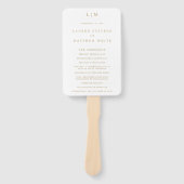 Einfaches Hochzeitsprogramm für antikes Gold Monog Fächer (Vorderseite)