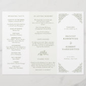 Einfaches Hochzeitsprogramm für Blumenblätter Gree (Vorderseite)