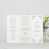 Einfaches Hochzeitsprogramm für Blumenblätter Gree (Stehend Vorderseite)