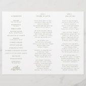 Einfaches Hochzeitsprogramm für Blumenblätter Gree (Rückseite)