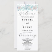 Einfaches Hochzeitsprogramm für Gelb und Grün (Vorderseite)