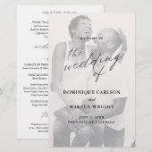 Einfaches Hochzeitsprogramm für kalligraphisches F (Vorne/Hinten)