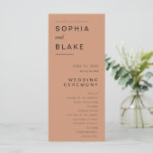 Einfaches Hochzeitsprogramm für Minimalistische an (Stehend Vorderseite)