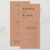 Einfaches Hochzeitsprogramm für Minimalistische an (Vorne/Hinten)