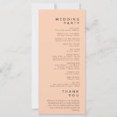 Einfaches Hochzeitsprogramm für Minimalistische Ap (Rückseite)
