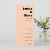 Einfaches Hochzeitsprogramm für Minimalistische Ap (Stehend Vorderseite)