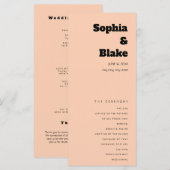 Einfaches Hochzeitsprogramm für Minimalistische Ap (Vorne/Hinten)