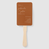 Einfaches Hochzeitsprogramm für Minimalistische Bu Fächer (Vorderseite)