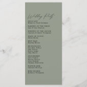 Einfaches Hochzeitsprogramm für Minimalistische Gr Programm (Rückseite)