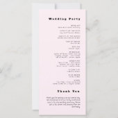 Einfaches Hochzeitsprogramm für Minimalistische La (Rückseite)