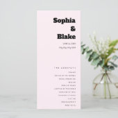 Einfaches Hochzeitsprogramm für Minimalistische La (Stehend Vorderseite)