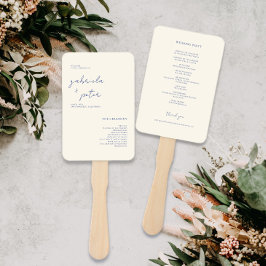 Einfaches Hochzeitsprogramm für Minimalistische Na Fächer