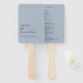 Einfaches Hochzeitsprogramm für Minimalistische Te Fächer (Vorne und Hinten)
