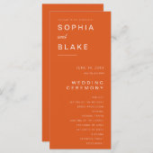 Einfaches Hochzeitsprogramm für Minimalistisches F (Vorne/Hinten)