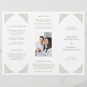 Einfaches Hochzeitsprogramm für Minimalistisches F