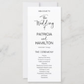 Einfaches Hochzeitsprogramm für moderne Kalligrafi (Vorderseite)