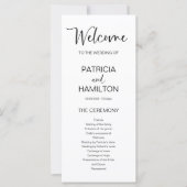 Einfaches Hochzeitsprogramm für moderne Kalligrafi (Vorderseite)