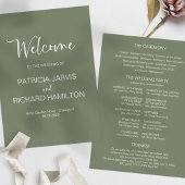 Einfaches Hochzeitsprogramm für moderne Kalligrafi Einladung