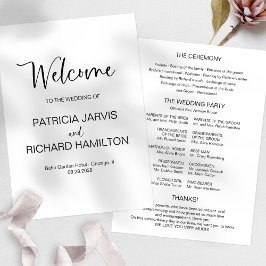 Einfaches Hochzeitsprogramm für moderne Kalligrafi Einladung