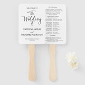 Einfaches Hochzeitsprogramm für moderne Kalligrafi Fächer (Vorne und Hinten)