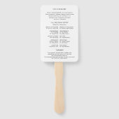 Einfaches Hochzeitsprogramm für moderne Kalligrafi Fächer (Rückseite)