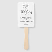 Einfaches Hochzeitsprogramm für moderne Kalligrafi Fächer (Vorderseite)