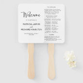 Einfaches Hochzeitsprogramm für moderne Kalligrafi Fächer (Vorne und Hinten)