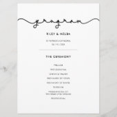 Einfaches Hochzeitsprogramm für niedliche Schrifta Programm (Vorderseite)