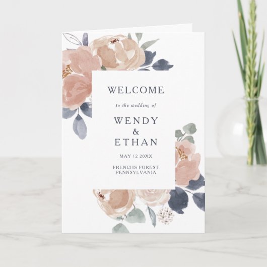 Einfaches Hochzeitsprogramm für Rustikal Programm (Vorderseite)